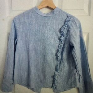 Blue Ruffled Kids Blouse